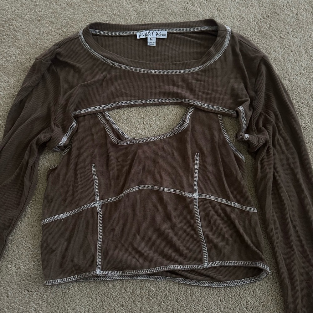 Brown Long Sleeve Top